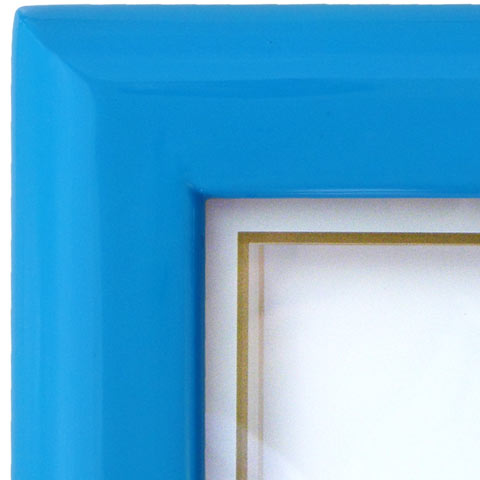 『しあわせの時計』基本サイズ・カラー木枠（ターコイズブルー）・枠の特徴